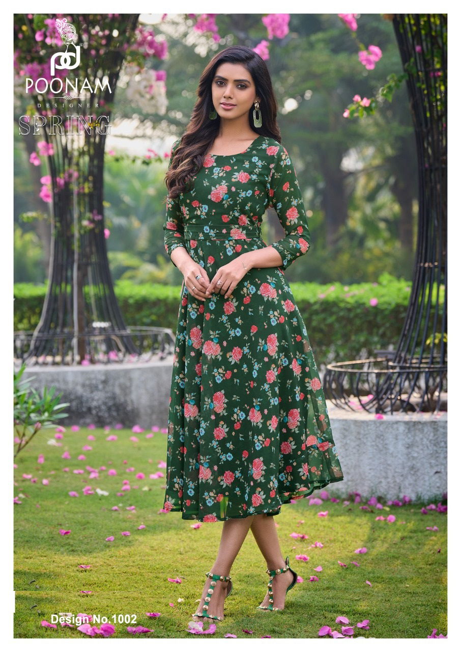 Spring Valley By Poonam Designer Party Wear Kurtis Catalog